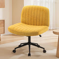 Ultifit H1-06 Office Chair Armless Criss Cross with Wheels, Preminum Fabric Home Legged Desk Chair, Adjustable Swivel Computer Chair, Wide Seat Vanity Chair