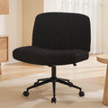 Ultifit H1-05 Office Chair Armless Criss Cross with Wheels, Preminum Fabric Home Legged Desk Chair, Adjustable Swivel Computer Chair, Wide Seat Vanity Chair