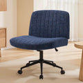 Ultifit H1-07 Office Chair Armless Criss Cross with Wheels, Preminum Fabric Home Legged Desk Chair, Adjustable Swivel Computer Chair, Wide Seat Vanity Chair
