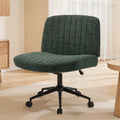 Ultifit H1-02 Office Chair Armless Criss Cross with Wheels, Preminum Fabric Home Legged Desk Chair, Adjustable Swivel Computer Chair, Wide Seat Vanity Chair