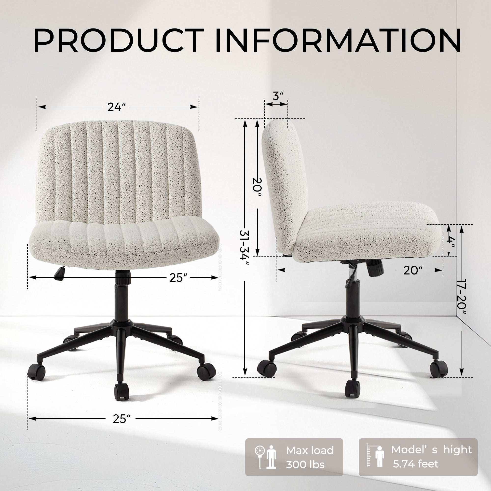 Ultifit H1 Office Chair Armless Criss Cross