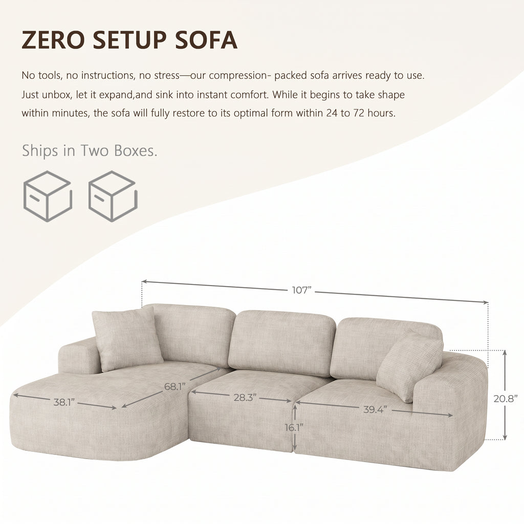 QL-66F2 107'' Modular Sectional Sofa